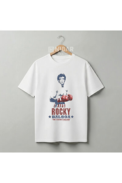 Grafftee Clothing Tricou unisex din bumbac premium, cu design Rocky Balboa Le...