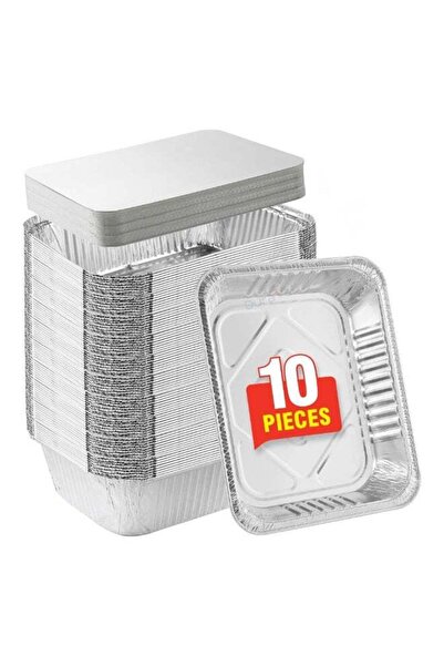 Duravel Disposable Food Storage Aluminium Foil Food Containers with Lids, 10 ...