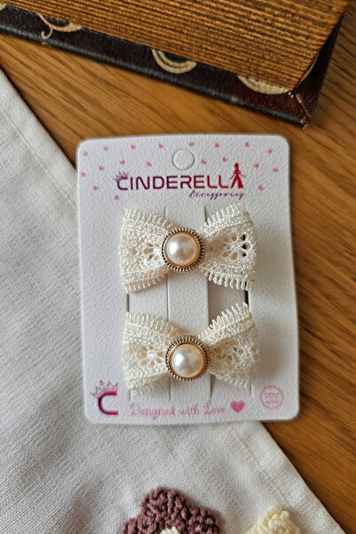 Cinderella Special Design Holiday Ecru Guipure Lace Gold Detailed Pearl Girls...