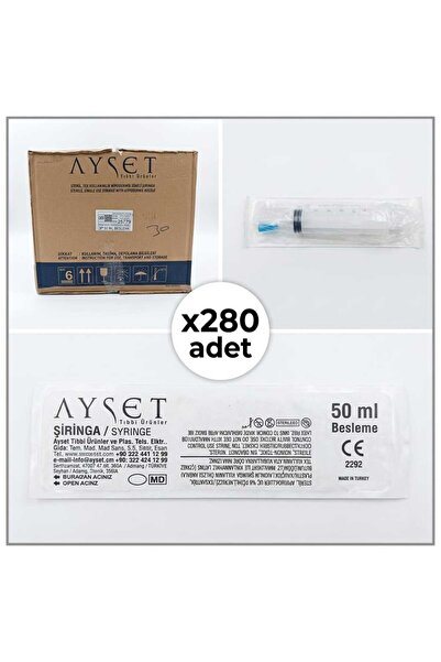 Ayset 50 ml Beslenme Enjektörü (280 ADET - KOLİ ) Gavaj Çam Uçlu 50 Cc Şırınga