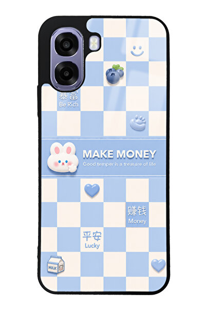Spoyi Oppo A6T Blue Make Money Tasarımlı Glossy Telefon Kılıfı