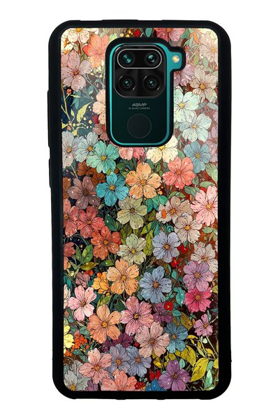Spoyi حافظة هاتف لامعة بتصميم نسيج زهري لهاتف Xiaomi Redmi Note 9