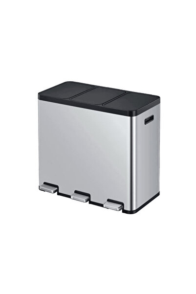 EKO Coș de gunoi cu pedală, EKO, Essential, 20+20+20 L, 3 compartimente, inox