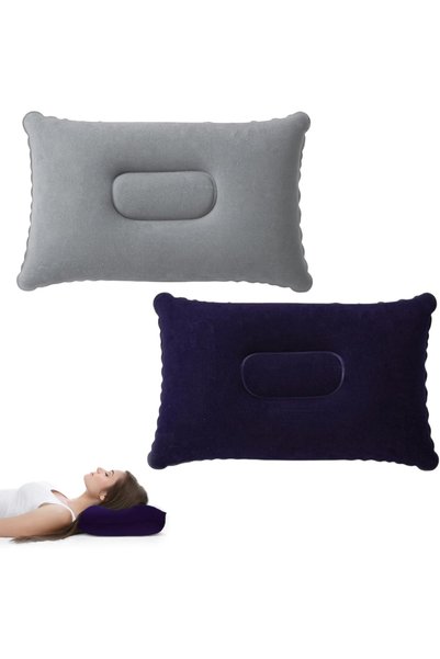 Tahtakale Inflatable Camping and Travel Pillow - Ergonomic - Velvet Surface