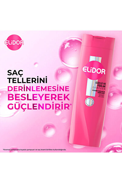 Elidor Saç Bakım Şampuanı Güçlü ve Parlak 400 ml x4