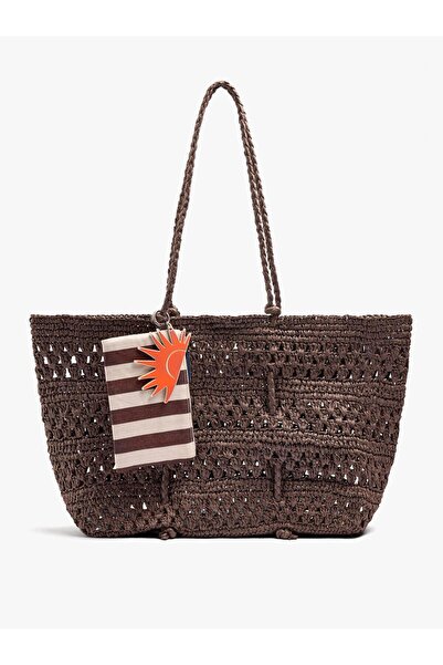 PARFOIS Kadın Hasır Efektli Shopper Çanta