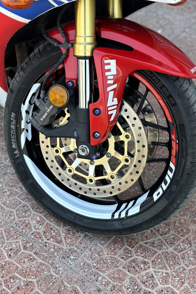 Banxtre Custom Compatible Rim Strip Sticker Kit for Honda Cbr 600Rr (Red-White)