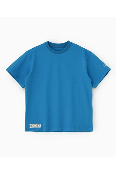 KEMET | Oversized Basic T-shirt in Cotton Cerulean Blue