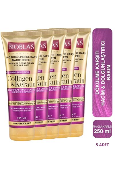 Bioblas Keratin & Kolajen Onarıcı Dolgunlaştırıcı Saç Bakım Kremi - İnce ve Y...