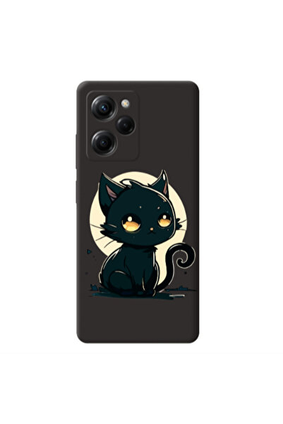 Other Xiaomi Poco X5 Pro Black Cat Black Colored Silicone TPU Θήκη