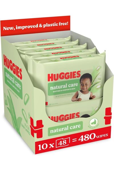 Huggies Baby Wipes 48s Natural Care Aloe Vera ve E Vitamini İçeren Islak Mend...