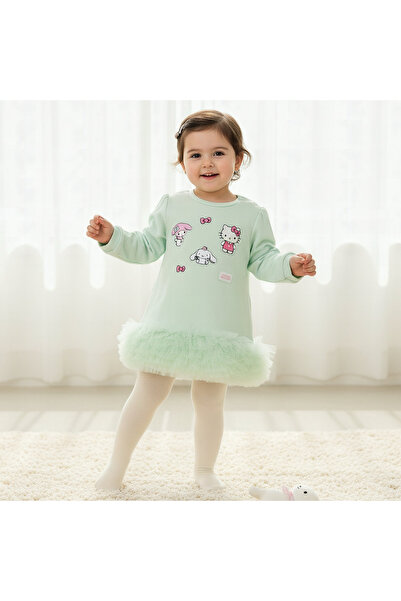 SANRIO Round Neck Long Sleeves Dress with Tights