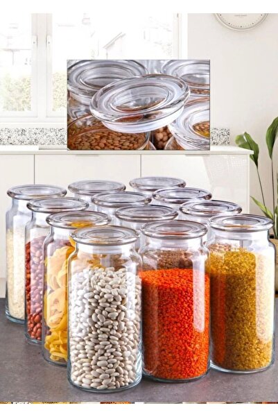 USTAOGLUHOME 12 Lİ LÜKS CAM KAVANOZ 1,3LT