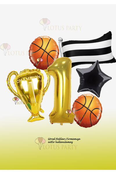 LOTUS PARTY Basketball Themed Fan Party Set - Basketball Balloon - Trophy Bal...