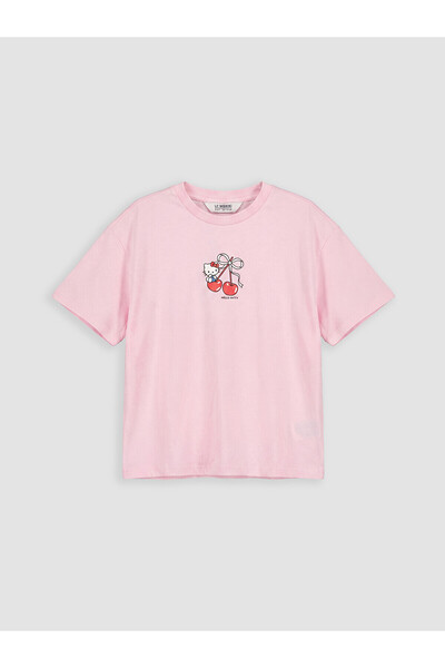 LC Waikiki Peak New Season Crew Neck Hello Kitty Printed Girls' T-Shirt