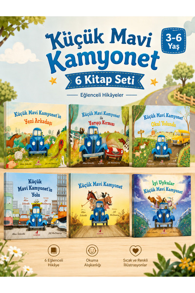 OLİMPOS ÇOCUK Küçük Mavi Kamyonet 6 Kitap Seti – (3-6 Yaş Çocuklar İçin Eğlen...