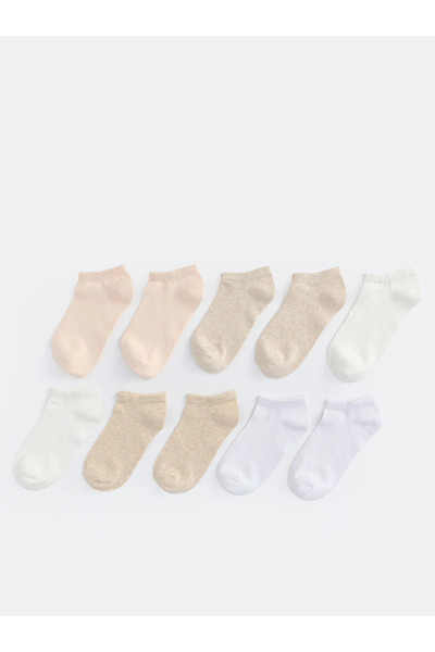 LC Waikiki Ecru Women's Booties Socks 10-Pack