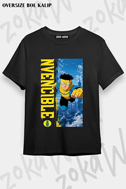 ZOKAWEAR Μπλουζάκι Unisex Loose Fit Invincible v9 με στάμπα