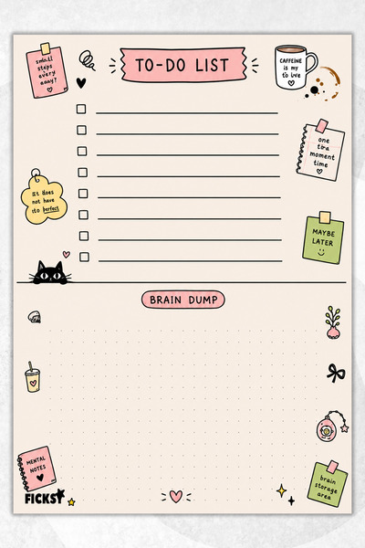 Ficksy To-Do List - A5 - 50 Pages - to Do List - Checklist - Check List - Pla...