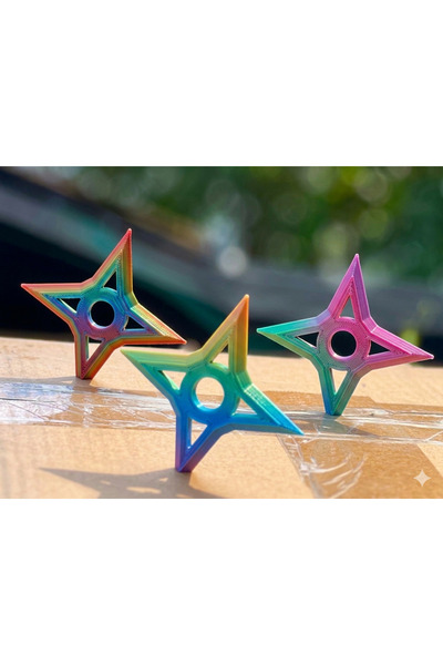 VOLOYAS Minimalist Shuriken Modeli – Dekoratif Koleksiyon Figürü. Pakette 3 a...