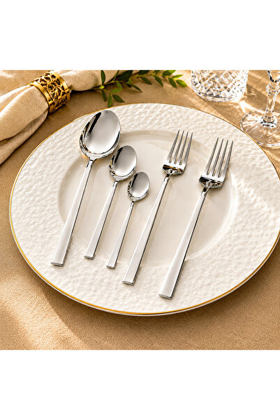 Karçiçeği Home Luxury Stick Model 30 Piece Stainless Steel Cutlery Set – Boxe...