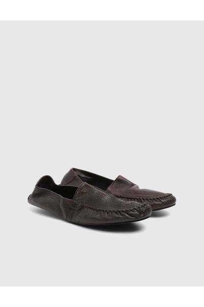İLVİ Romano Genuine Floater Leather Men's Brown Home Shoes