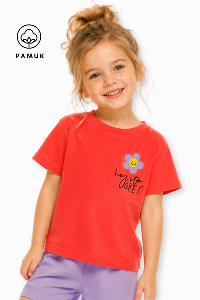 difa kids Tricou de vară pentru fete, cu mânecă scurtă, cu imprimeu floral