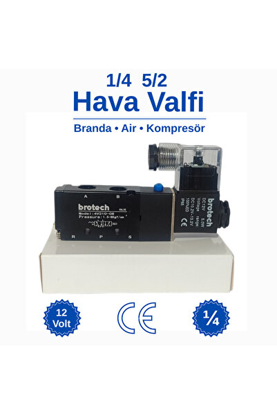 BROTECH 1/4 - 5/2 Hava Valfi | Air Valfi | Tır branda Valfi 12 Volt | Pnömati...