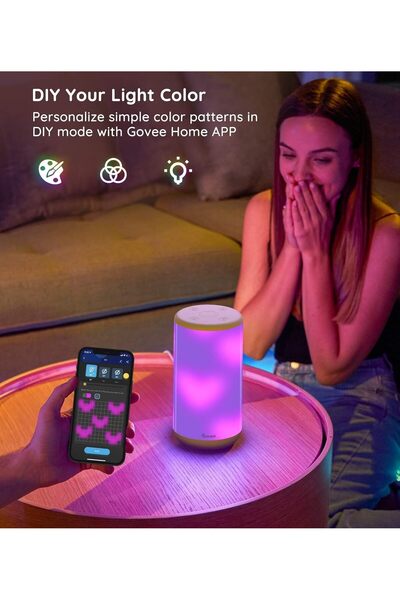 Govee RGBIC Table Lamp, Smart Lamp Work with Alexa, LED Lamp with Music Sync and 43 Scene Modes, Color Changing Lamp for Bedroom Decor, Dimmable Night Light (Corded Electric)
