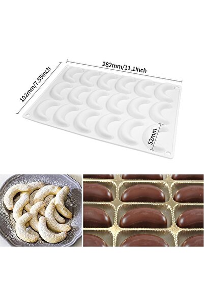 Yallabena Silicone Crescent Molds, Kekospark 18Pcs Moon Shape Cake Bread Tart...