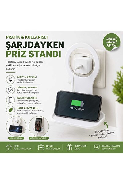 ASG PRİZ TELEFON ŞARJ STANDI (EVDE OFİSTE ARAÇTA )