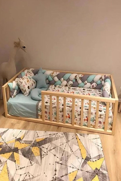 BRK Design BA AHŞAP Doğal Ahşap Yatak Sol Kapı Ayaksız DSKA05_120X200