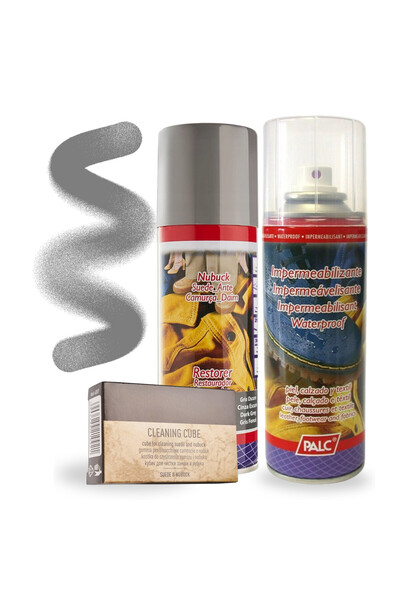 Palc Kit de renovare piele intoarsa si nubuc, varf, gri inchis, 3 in 1, spray...