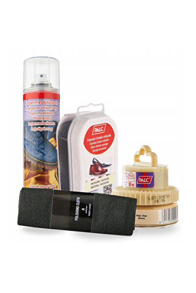 Palc Set de ingrijire a incaltamintei, varf, bej, 4 in 1, pasta crema 50 ml, ...