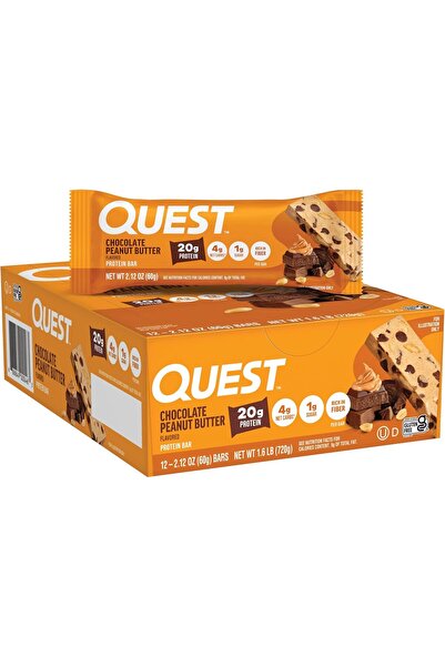 Quest ألواح شوكولاتة بالفول السوداني غنية بالبروتين، قليلة الكربوهيدرات، خالي...