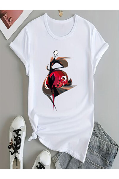COZYWEAR Artistic Figure Printed White Oversize T-Shirt