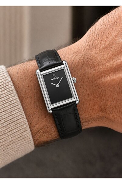 Homies Women's Black Leather Cord Silver Case Black Dial Wristwatch 2 Years W...