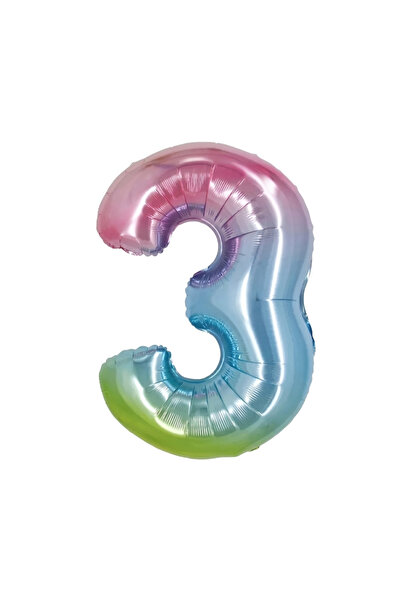 Le Mabelle Multicolored Number 3 Party Balloon