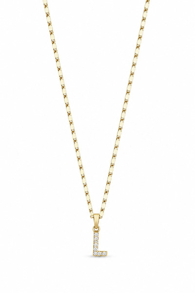 Alexis Carrel Clara Zircon Stone Gold Women's Necklace with Letter L