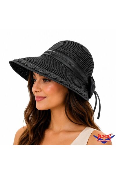 AXE SPORTSWEAR Women's Sun-Protective Straw Beach Hat with Adjustable Velcro ...