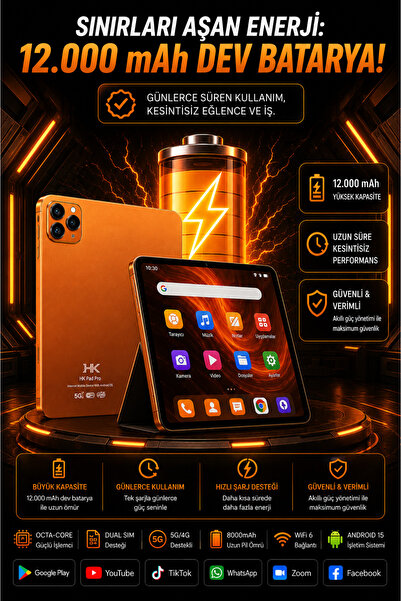 shop HK Pad 17 Pro Max Tablet 16GB RAM 1TB Hafıza 5G Destekli Klavyeli Kaleml...