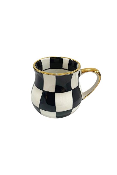 ARTER Home Checkered Black Chubby Mug