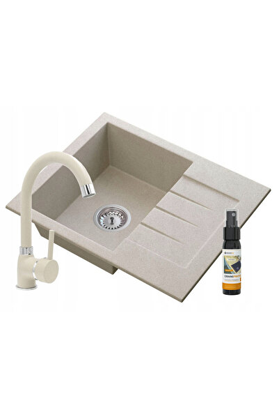 Granitan Chiuveta de granit Milano, Granitan, mixer de bucatarie, Bej