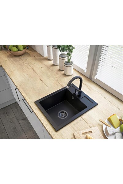 Granitan Pachet Chiuveta Best + Baterie Beta, granit, 400x500x182mm, Negru