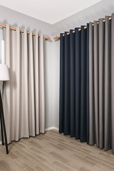 Premier Home Nova Blackout Brown Background Curtain 100X270 Without Pleats