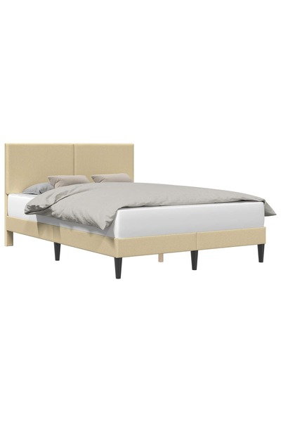 vidaxl Cadru de pat cu headboard Verde deschis gri 140 x 200 cm