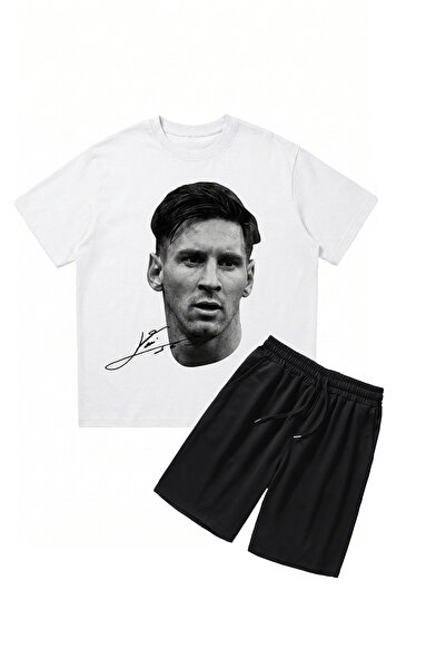 DASH WEAR Retro Argentinian Star Print Oversized T-Shirt - Shorts Set