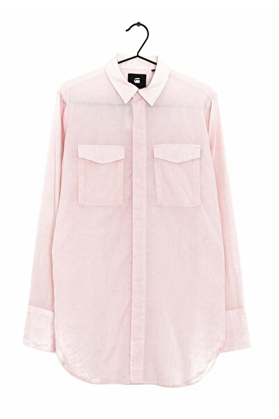 G-STAR RAW H-A 2 PKT Elongated Short Wmn L/S Lt Mauve White Indel Weave D 074...