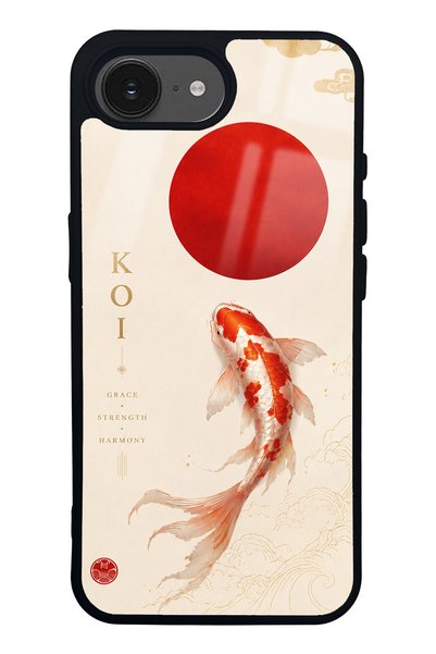 Spoyi iPhone 16E Minimal Koi Grace Design Glossy Phone Case