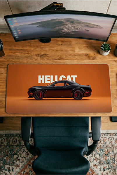 Halura لوحة ماوس للألعاب مطبوعة رقميًا بنمط HELLCAT 30x70 مقاس XXL مع قاعدة م...